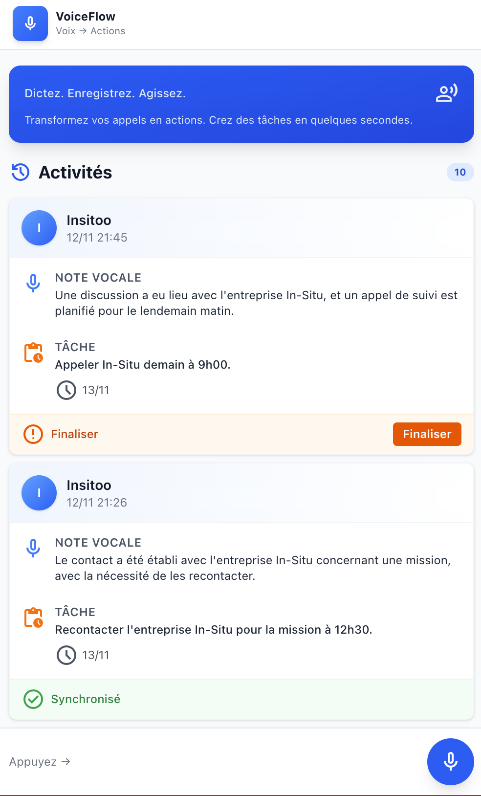 VoiceFlow Dashboard